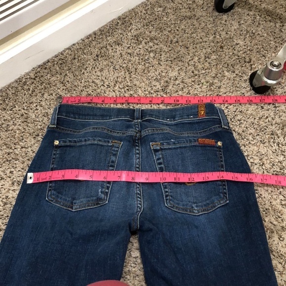 7 For All Mankind Josafina Skinny Boyfriend Jeans Size 24 Distressed Dark Blue - Picture 6 of 11